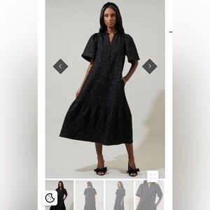 SUGARLIPS Arielle Jacquard Floral Ely Midi Dress